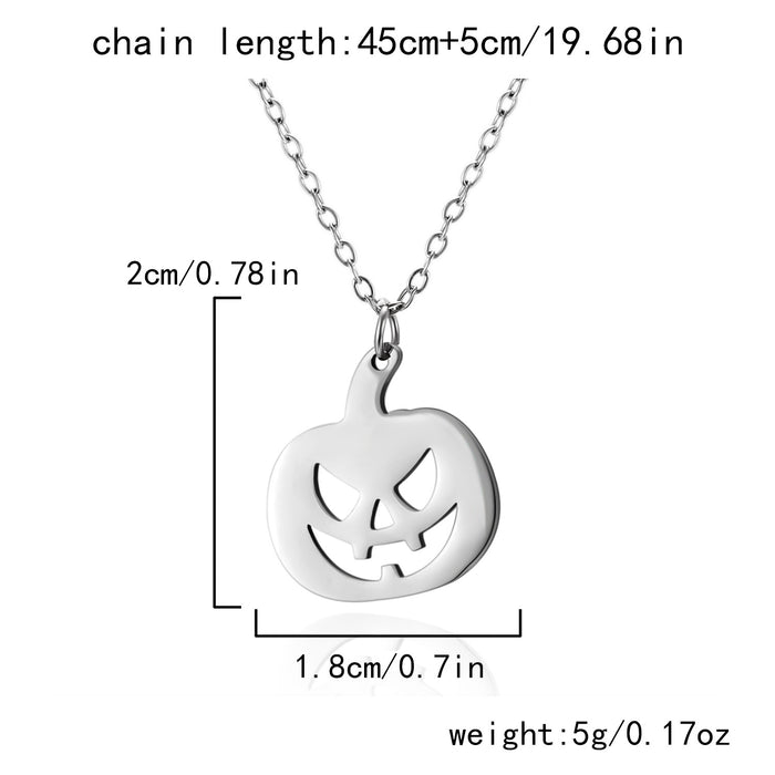 Wholesale  Element Titanium Steel Necklace Pumpkin Head Ghost Jewelry Pendant Personalized All-match Witch Necklace