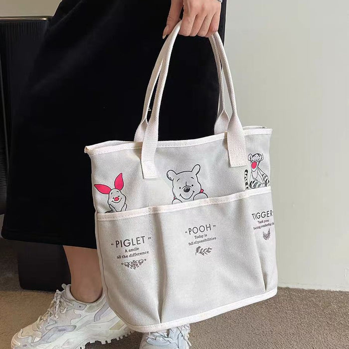 Wholesale Retro tote bag for women, large capacity canvas bag for class, book carrying bag, commuting shoulder bag