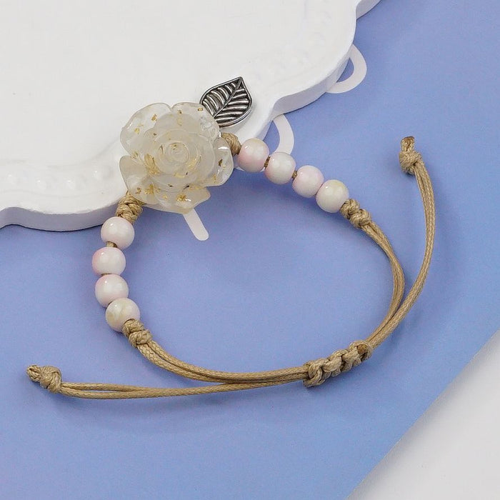Wholesale Flower Woven Bracelet Ceramic Hand Rope Accessories
