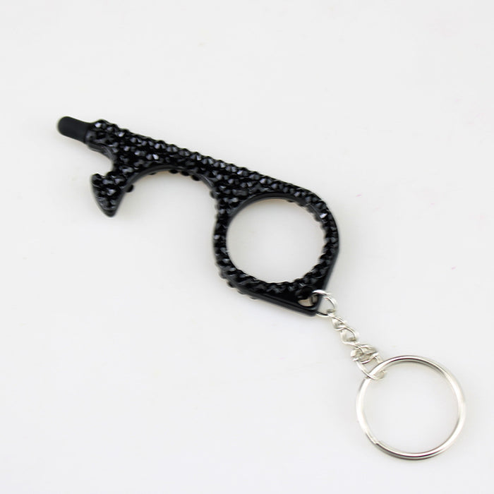 Wholesale Alloy Multifunctional Double-sided Diamond Door Opener Keychain JDC-KC-TouMS032