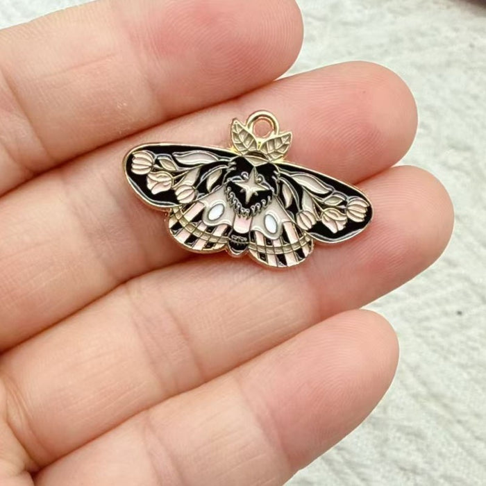 Wholesale 10pcs Colorful Alloy Butterfly and Moth DIY Bracelet Necklace Keychain Pendant