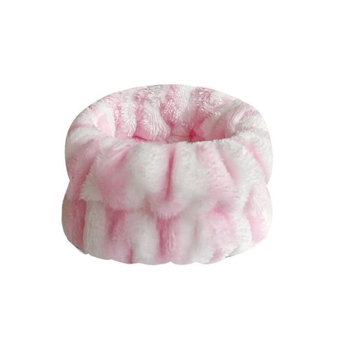 Wholesale Solid Color Plush Wristband Women' s Face Wash Wrist Waterproof Headb Flannel Sweat Wipe Bracelet