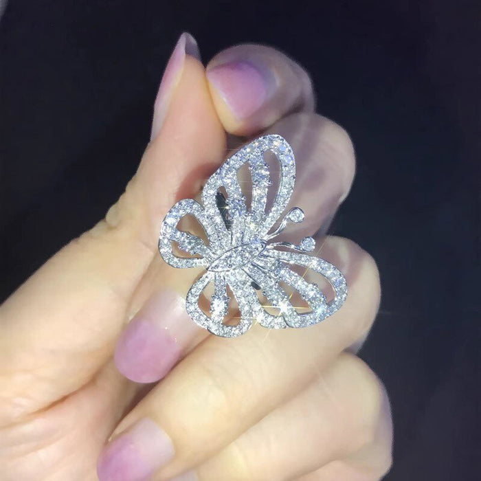 Wholesale The butterfly sparkling ring