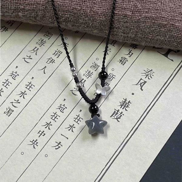 Wholesale Star Butterfly Woven Pendant Necklace Vintage Clavicle Necklace