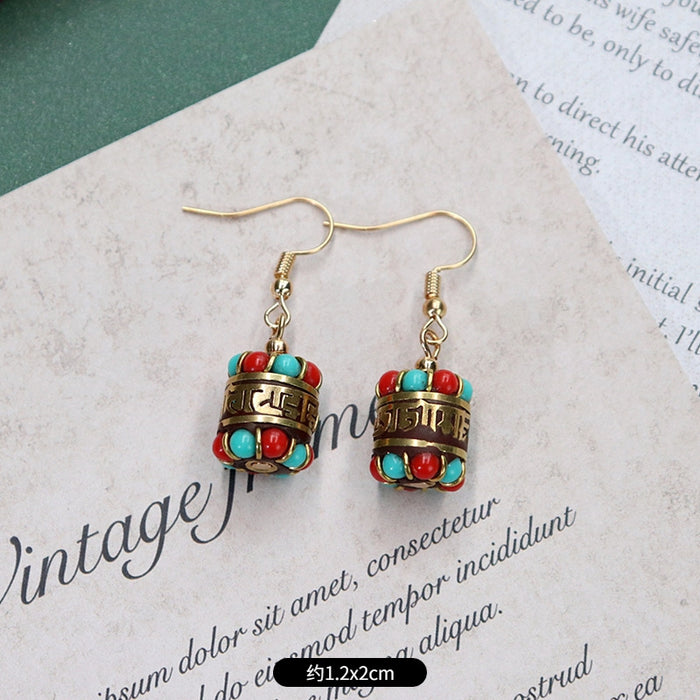 Wholesale Vintage Turquoise Earrings JDC-ES-Luox007