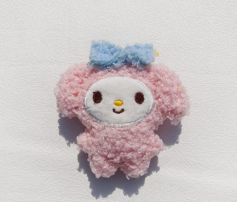 Wholesale New cute cartoon plush doll brooch curly hair decorative doll pendant