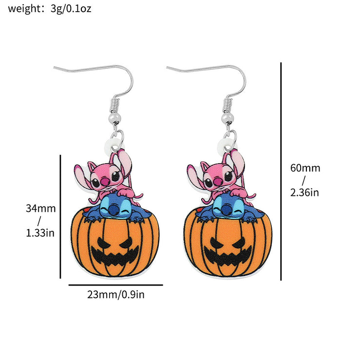 Wholesale Anime Star Stitch Acrylic Earrings Stitch Cartoon Doll Earrings JDC-ES-BS002