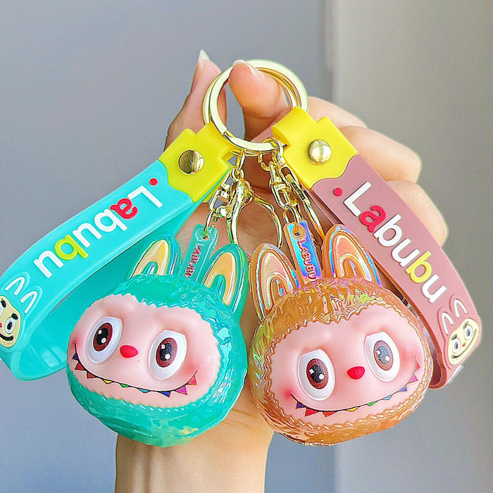 Wholesale Electroplated luminous cartoon 3D doll keychains for couples