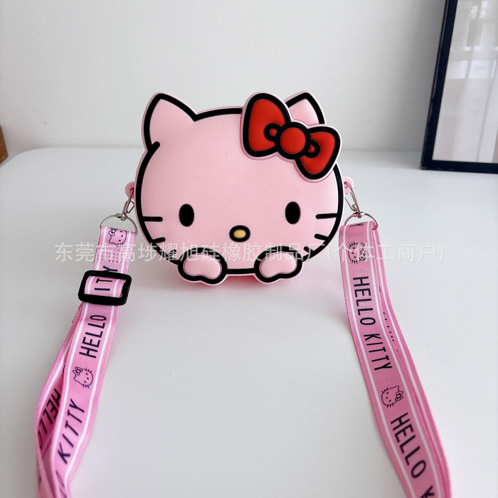 Wholesale Silicone Cartoon Cat Crossbody Bag for Girls Cute Face Purse