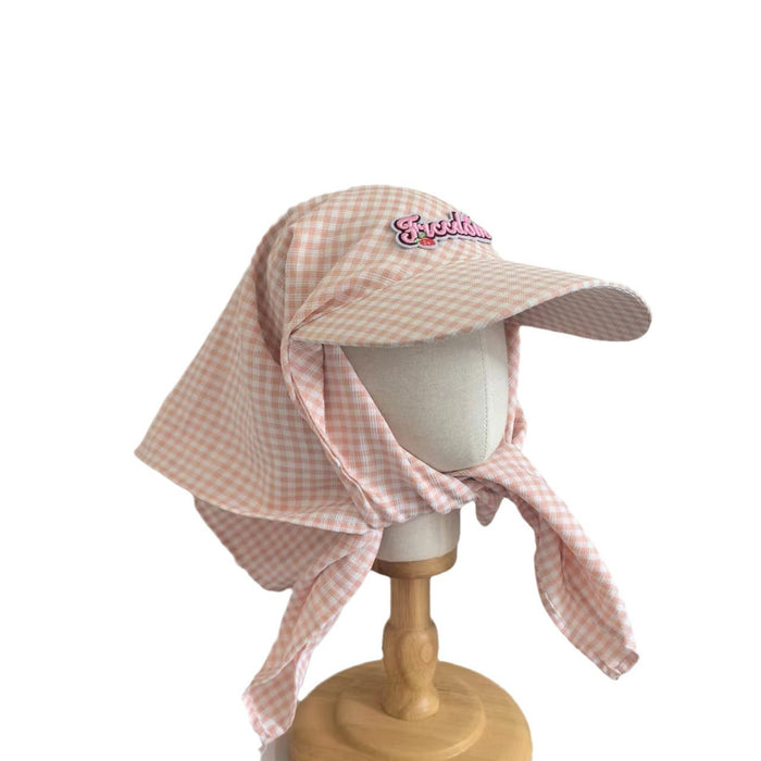 Wholesale Niche quick drying plaid headscarf hat, outdoor sunshade and sun protection baseball cap strap