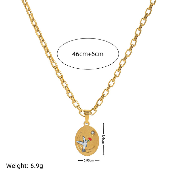 Wholesale Stainless steel painted pendant necklace