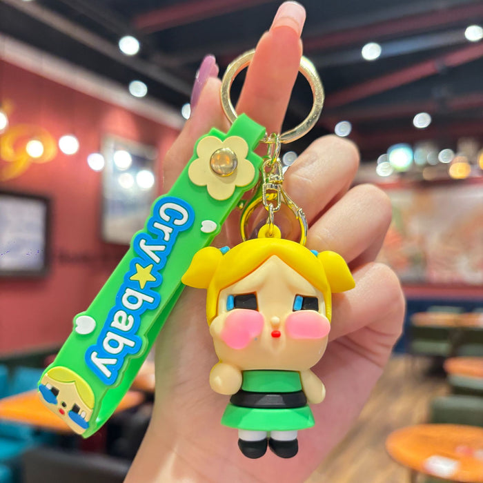 Wholesale Cute Cry Baby Pendant Girl Doll Key Chain Gift Children Student School Bag Jewelry Pendant Car Keychain