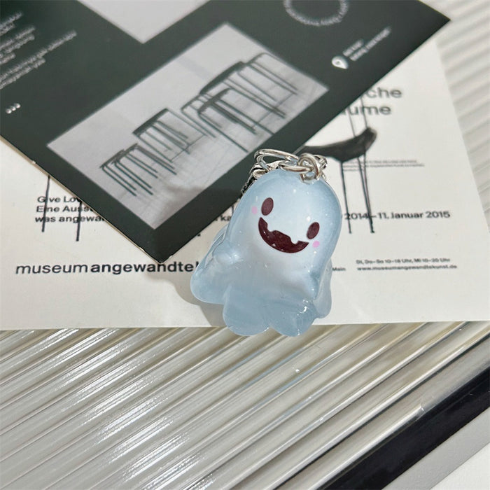 Wholesale  Glow in the Dark Resin Ghost Keychain Spooky Bag Charm MOQ≥2