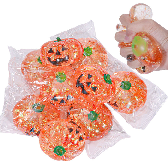 Wholesale Halloween TPR Pumpkin-Shaped Squeeze Stress Relief Toy for Youth