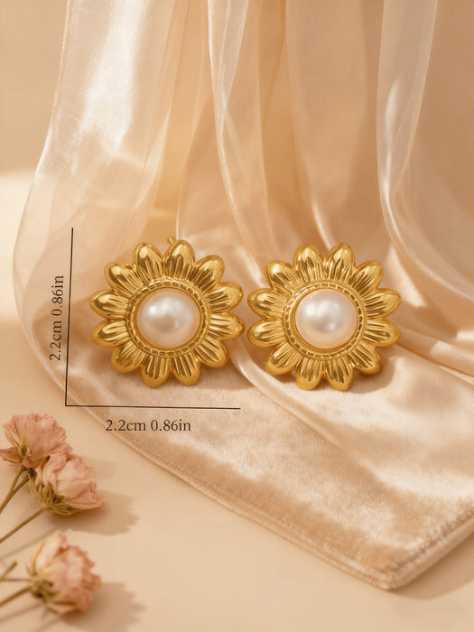 Wholesale Stainless Steel Geometric Oval Golden Earrings for Women