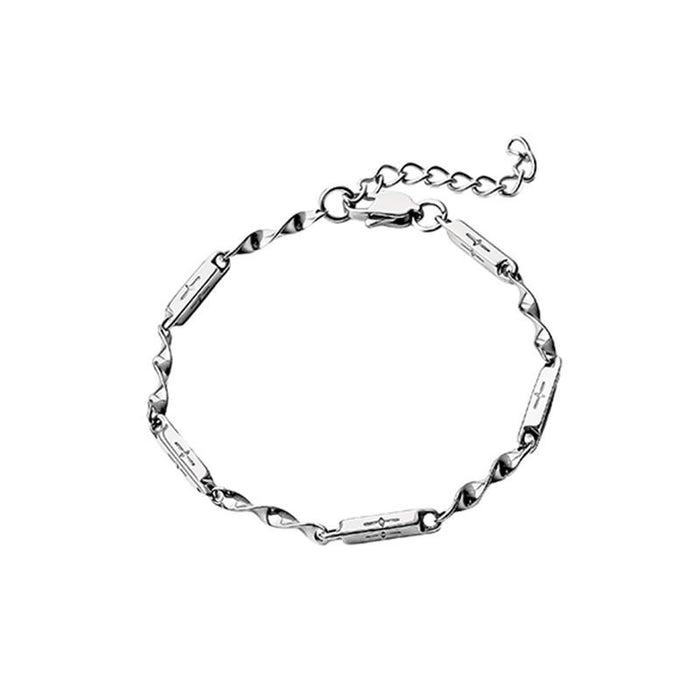 Wholesale M ö bius starry collarbone chain, neckchain that does not fade, trendy men's accessories twisted and spliced pendant chain ins, titanium steel necklace