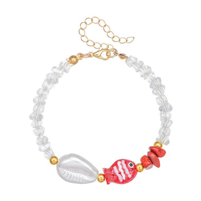 Wholesale Weaving Bracelet Glass Pendant Bracelet