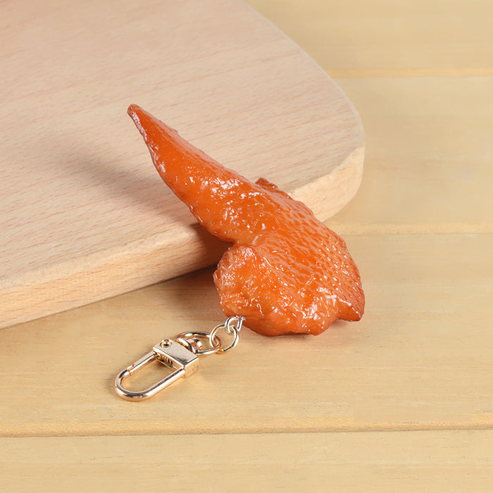 Wholesale PVC Simulated Food Keychain Charms Realistic Chicken Wing Roast Duck And Braised Pork Pendant MOQ≥5