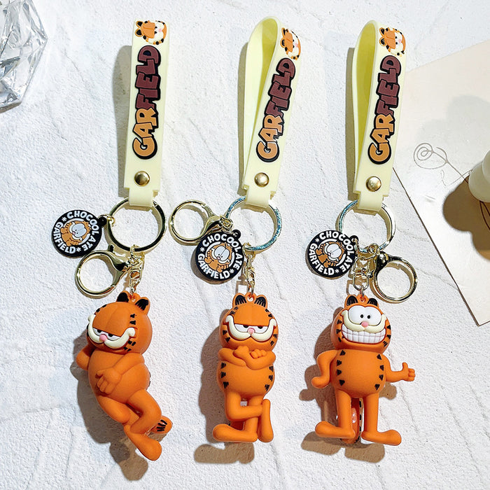Wholesale Cartoon Cat Key Pendant Soft Rubber Anime Keychain Pendant