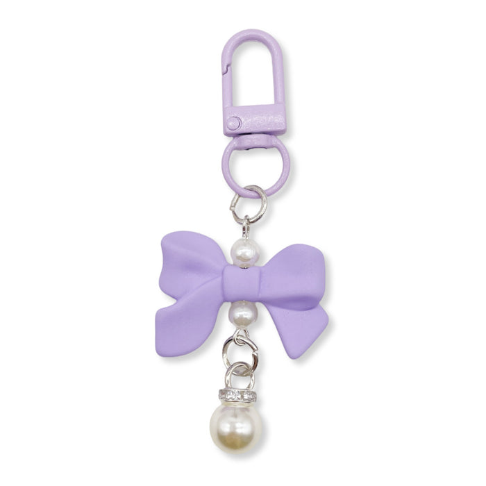 Wholesale Soft Touch Lacquer Bow Keychain Mixed Color Plastic Bag Charm MOQ≥2