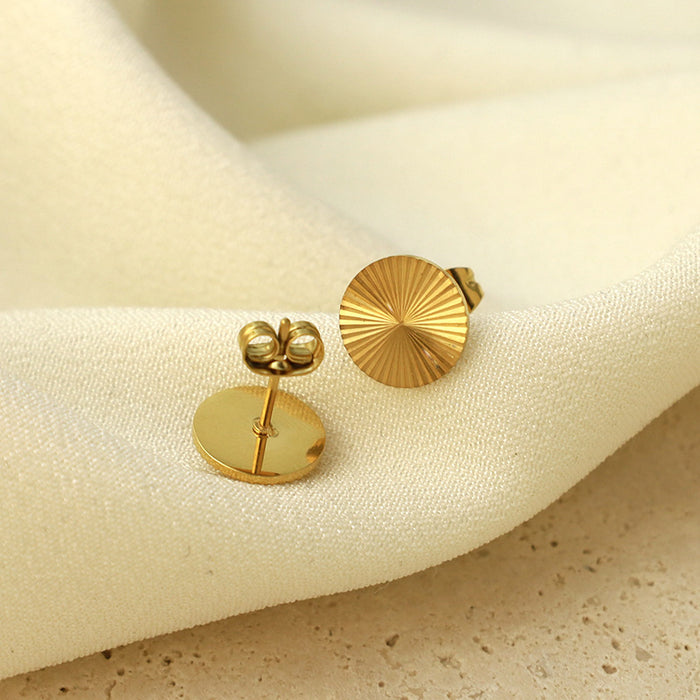 Wholesale Fan-Shaped Earrings  Geometric Titanium Steel Earrings