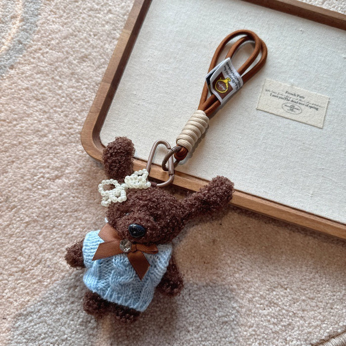 Wholesale  Cute Satchel Pendant Bear Mobile Phone Rope Color Rope Keychain Toy Bag Pendant