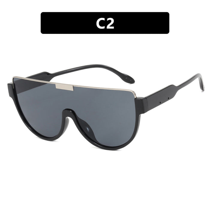 Wholesale Fashionable large frame integrated lens sunglasses, sunglasses trend
