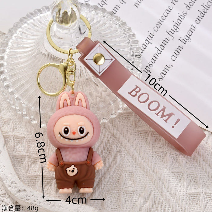 Wholesale Plush Overalls Keychain Cartoon Soft Rubber Pendant Little Keychain Gift