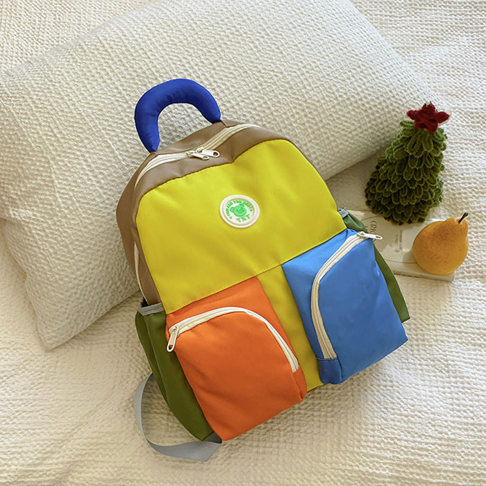 Wholesale Cute children's backpack, ultra light cartoon printed backpack, fashionable contrasting color backpack