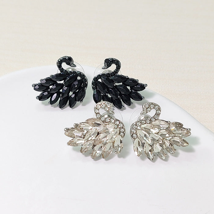 Wholesale Design sense Swan earrings temperament Advanced fashion personality New trendy zircon versatile earrings