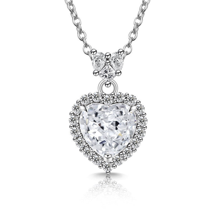 Wholesale Copper Heart Pendant Necklace Diamond Cut Padparadscha Style Fashion Accessory Gift