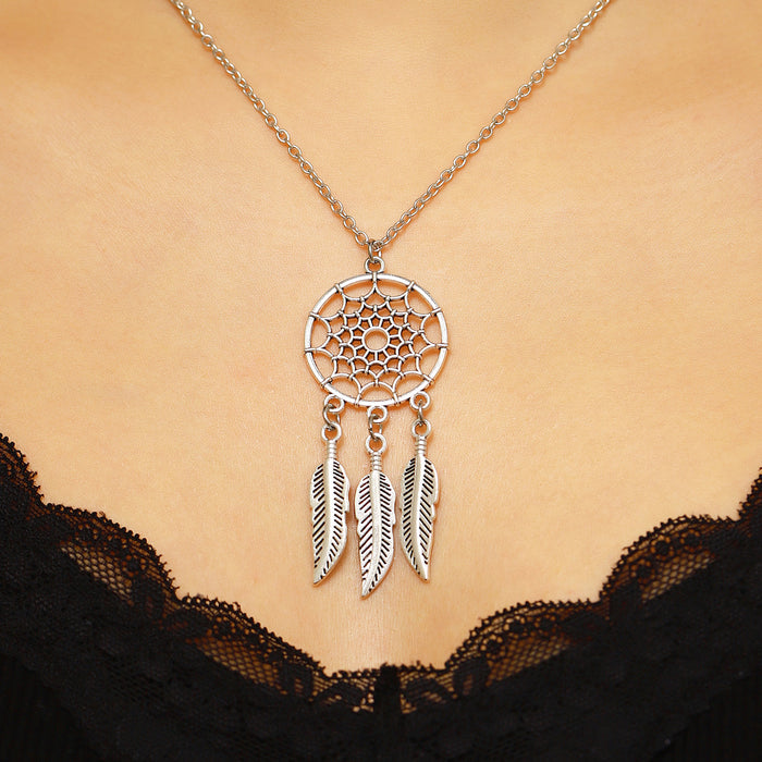 Wholesale Bohemian Tassel Feather Necklace Trendy Accessory