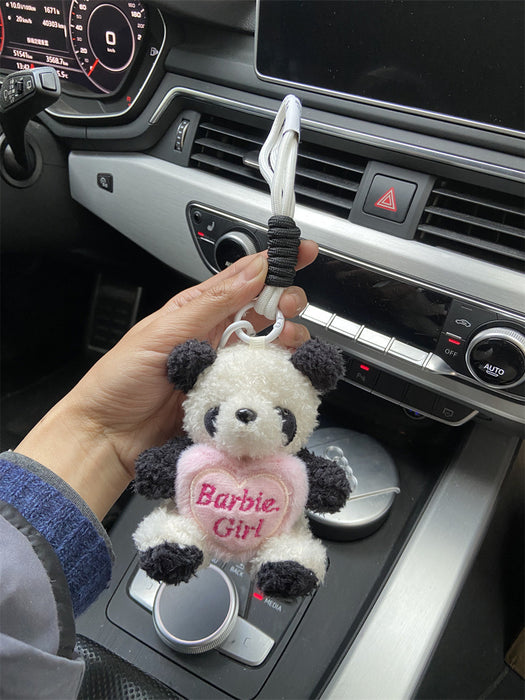 Wholesale White Rabbit Teddy Bear Bow Barbie Love Plush Car Keychain Bag Pendant