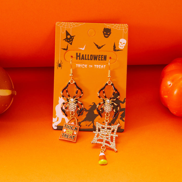 Wholesale  Ghost Face Pumpkin Candy Pendant Earrings Wooden Gothic Style Double-Sided Ear Jewelry