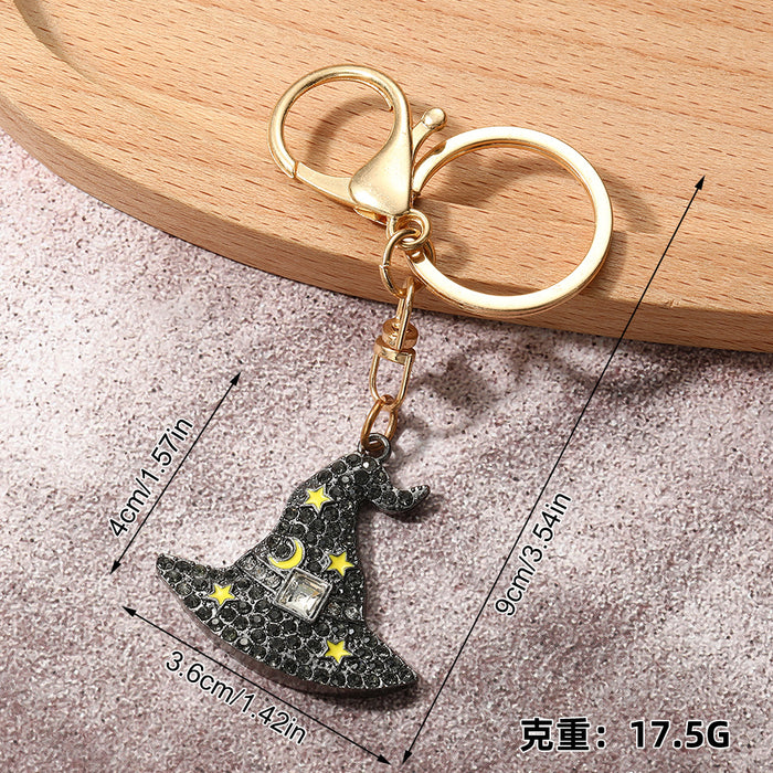 Wholesale Vintage Pumpkin Full Rhinestone Keychain Zinc Alloy Car Key Accessory