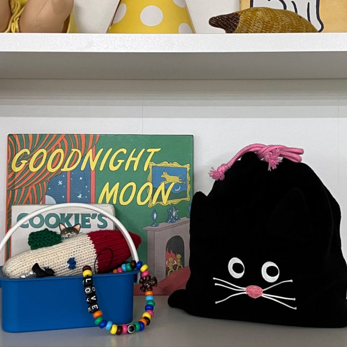 Wholesale Cat Embroidered Drawstring Bag Travel Portable Bag Storage Bag