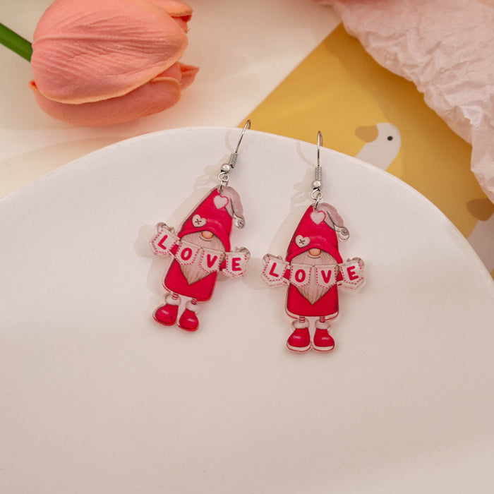 Wholesale Cartoon Valentine's Day Love Dwarf Acrylic Earrings JDC-ES-MDD104