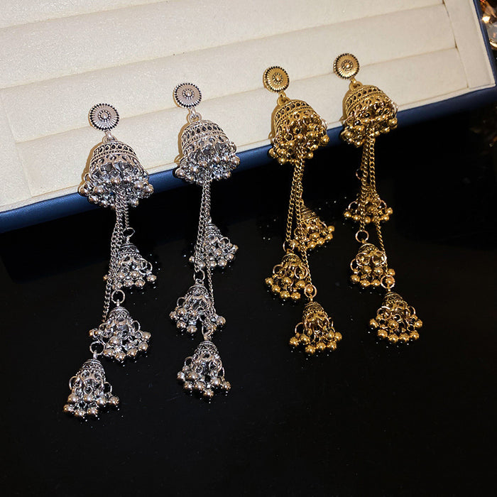 Wholesale metal wind chime tassel earrings high-end earrings for women