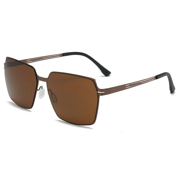 Wholesale New Sunglasses Metal Steel Leather Glasses Hollow High Definition Sunglasses