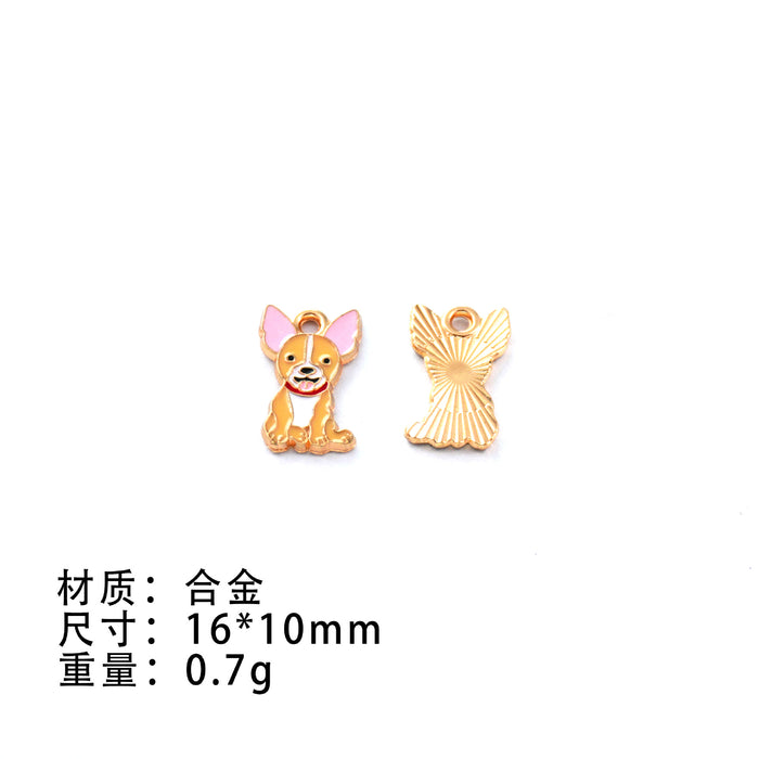 Wholesale 10pcs Small Animal Cow Pony Negative Alloy Oil Drop DIY Jewelry Accessories Cute Bracelet Pendant Pendant