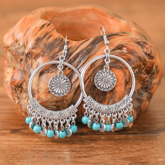Wholesale Bohemian Geometric Hollow Tassel Earrings for Party Fashion Accessory MOQ≥2