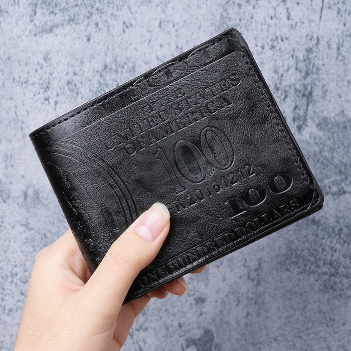 Wholesale Stylish Urban Simplicity Letter Pattern Men' s Bi-Fold Wallet PU Leather Fashion Accessory