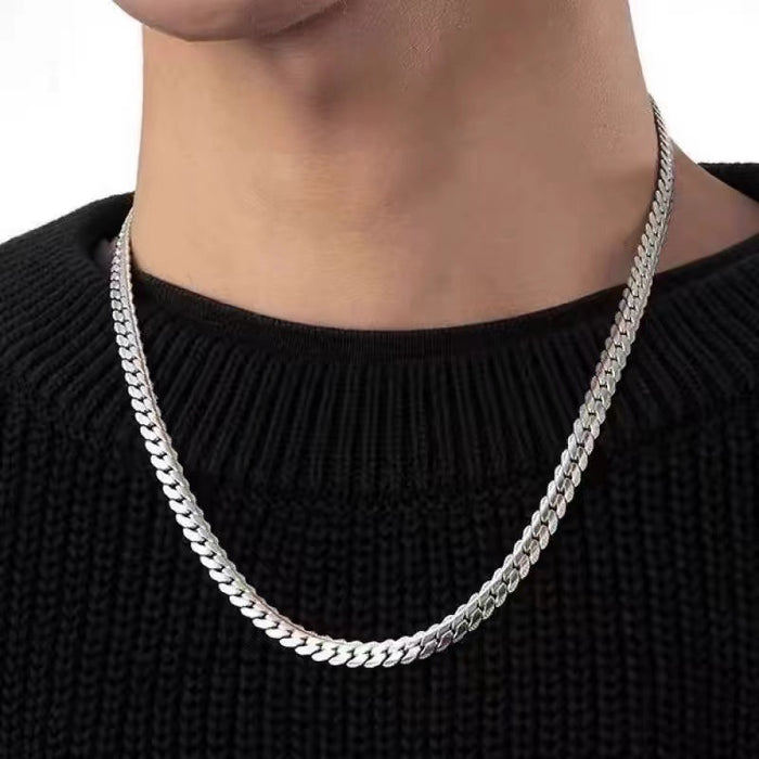Wholesale Titanium steel Cuban chain necklace versatile, light luxury, niche sweater chain