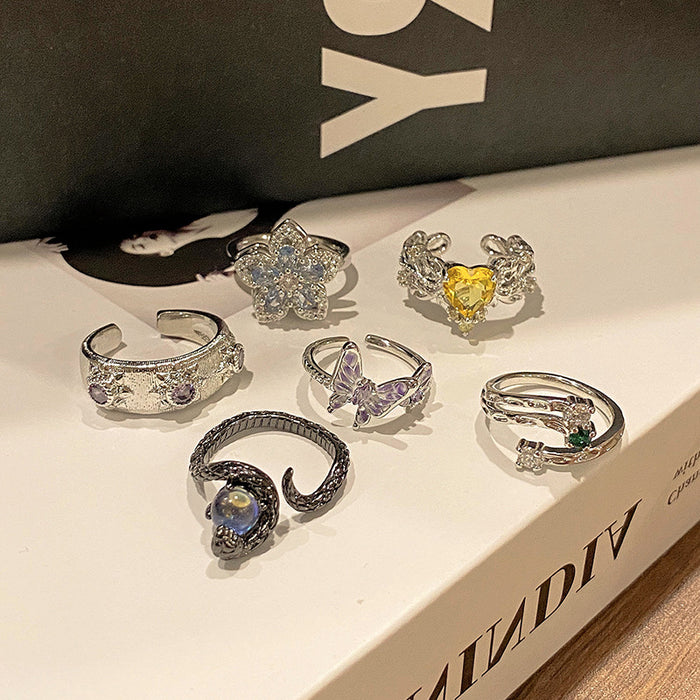 Wholesale Butterfly Open Ring, Fashionable and Personalized Ring, Love Small, High End, Elegant and Light Luxury