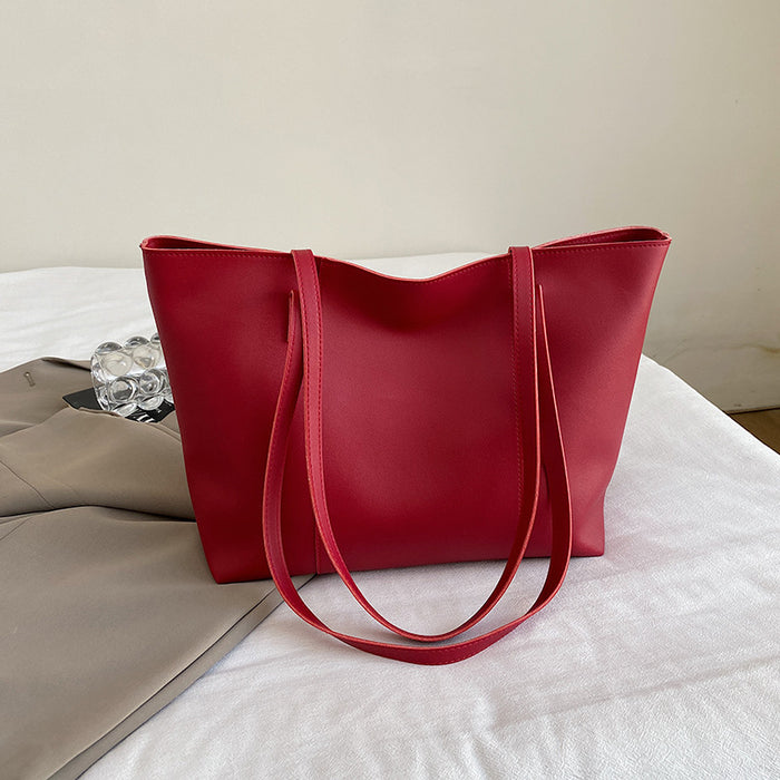 Wholesale Textured underarm bag women' s new simple versatile shoulder bag fashionable large capacity student commuter tote bag