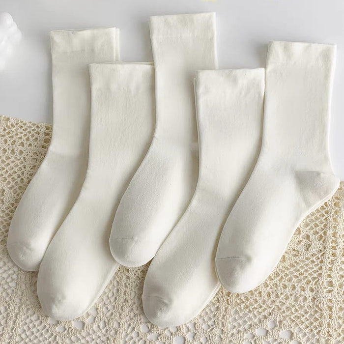 Wholesale White pile socks, mid tube socks, pure cotton, all cotton, elastic mouth socks, boneless long tube socks