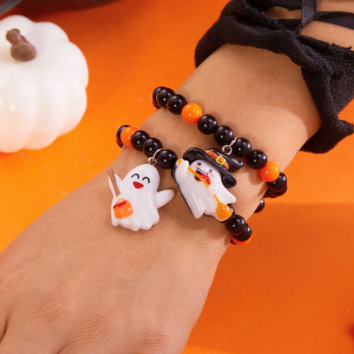Wholesale  Bracelet Pumpkin Hat Set Elastic Beaded Pendant Women' s Bracelet