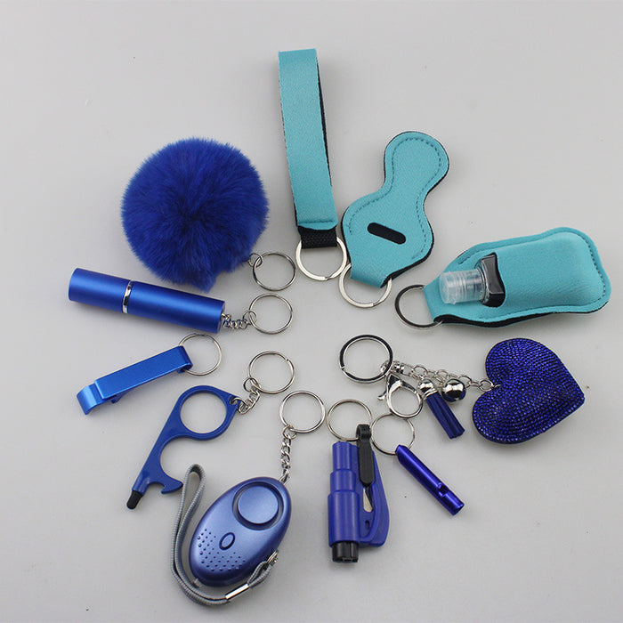 Wholesale Multifunctional Plush Diamond Heart 5-piece Keychain 12-piece Set JDC-KC-TouMS038