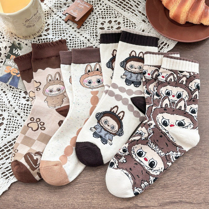 Wholesale Cartoon Socks Children Autumn/Winter Mid Tube Women's Socks Anime Cartoon Long Tube Men's Socks