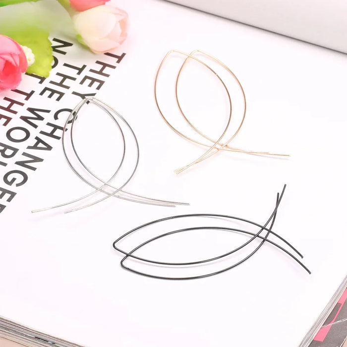 Wholesale New fashion and minimalist abstract art fishing line earrings handmade earrings